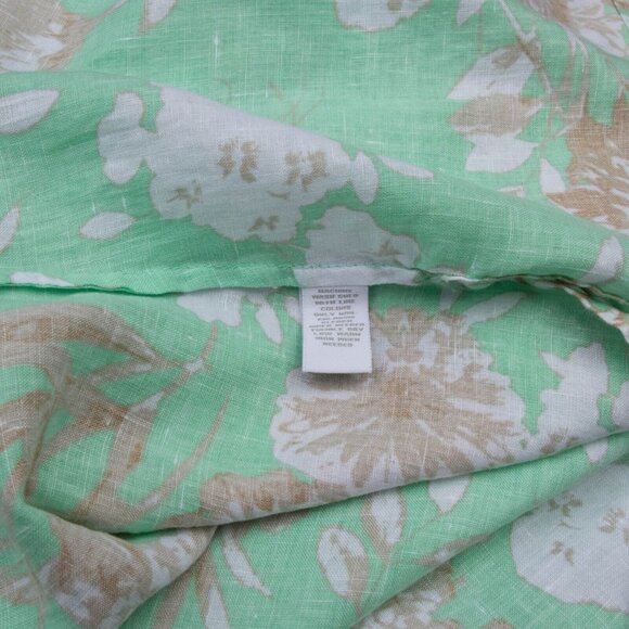 Charter Club Women P/P Tunic Shirt Linen Floral Green Button Up Roll Tab Sleeves - Picture 9 of 9